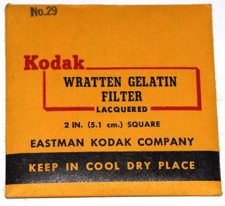 Kodak Wratten 29 Gelatin 50mm 2 Square Filter Mint