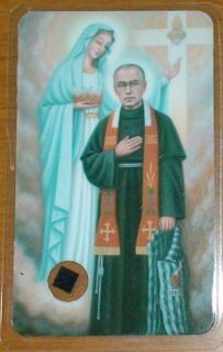 Holy Card Saint Maximilian Kolbe Relic Reliquia Relique