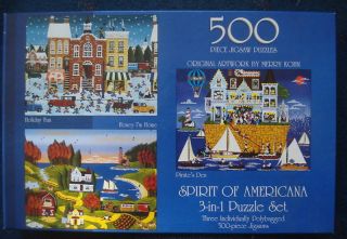 Jigsaw Puzzle 1500 Merry Kohn Spirit of America 3 in 1