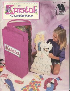 Kristol and Her Wardrobe ~ Plastic Canvas Booklet ~ Paper Doll ~ Case