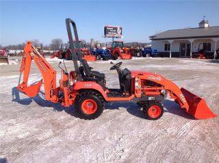 Kubota BX24 4x4 Hydro Compact Tractor with Loader Backhoe Attachments