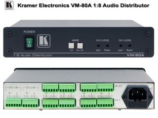 Kramer Electronics VM 80A 1 8 Audio Distributor New in Box Never Used