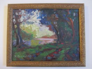 KYLE BUCKLAND AMERICAN IMPRESSIONISM PAINTING FOREST LANDSCAPE LAKE