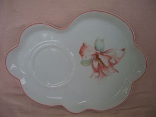 Limoges France Lafarge Vintage Porcelain Luncheon Plate Orchidee