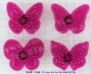 Jem Lacy Butterflies Set of 4 Sugarcraft Cutters