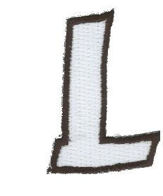 Letter L Embroidered Iron on Alphabet Patch W0019L