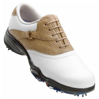FootJoy Womens DryJoys Golf Shoes White Tan 99193 Ladies