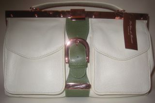 La Gioe Di Toscana White Leather Handbag BNWT