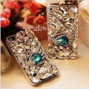 Top Gorgeous handmade bling swan lake crystal diamond case for iPhone5
