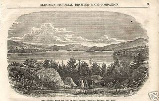 Lake George New York Caldwell Village 1854 Print