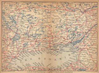 Canada 1900 Ontario Shows The Lake Toronto etc Old Antique Map