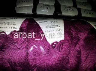 Lang Lyon 80 Silk 20 Linen Knitting Yarn Col 66 Purple