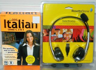 NEW Language Software Instant Immersion Italian AND Rosetta Stone USB