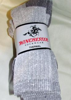 Pack Winchester Thermal Mens Socks Size Large Gray