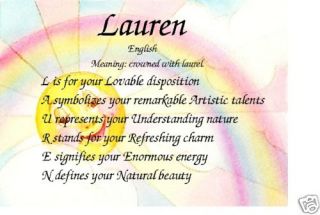 Lauren Personality and Meaning of Name Print