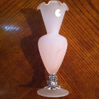 Lavorato A Mano C s Made in Italy Pink with Silver Vase with Label