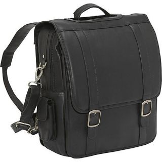 Le Donne Leather Flap Over Premium Leather Laptop Backpack Briefcase