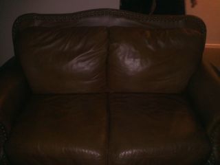 Brown Leather Loveseat in Great Condition