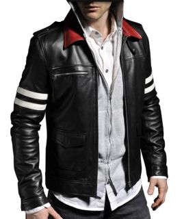 Alex Mercer Jacket Embroidered PU Leather Cosplay Costume