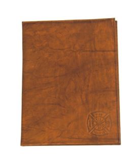 Firefighter Leather Padfolio Notebook Brown New