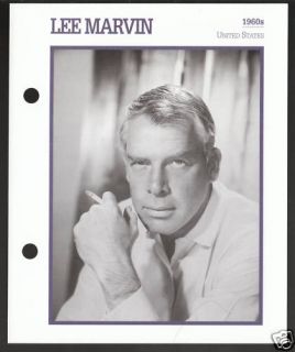 Lee Marvin Atlas Movie Star Picture Biography Card