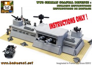 INSTRUCTIONS ONLY Custom LEGO WW2 D DAY GERMAN GUN BUNKER MILITARY