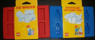 LEGO Red Brick & Blue Minifigure Ice Cube Chocolate Crayon Silicone
