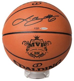 Lebron James Hand Signed 3X MVP Basketball UDA Le 25