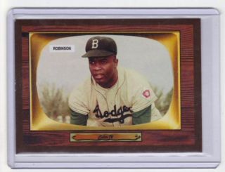 1955 Color TV 406 Jackie Robinson Brooklyn Dodgers Hall Of Famer mint