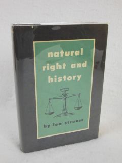 Leo Strauss Natural Right and History Chicago Press C 1953 HC DJ