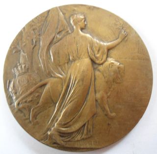 Bronze Medal by G Devreese King Leopold II Belgian Independance