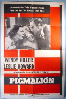 Pigmalion Leslie Howard Shaw One Sheet Movie Poster My Fair Lady RKO