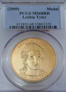 2009 Letitia Tyler Bronze Medal Spouse PCGS MS68RD