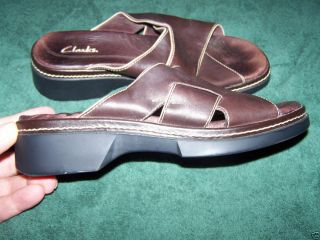Clarks Brown Slide Sandals Size 7 5 Women