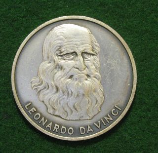 Leonardo Da Vinci Concept of Manned Flight Medal Coin