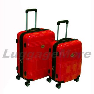 2pc Red Rolling Luggage Set 360° TSA Spinner Travel Wheeled Suitcase