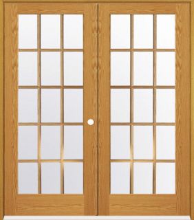 Box Mastercraft Pre Hung 60X80 Pine French Interior Glass Double Door