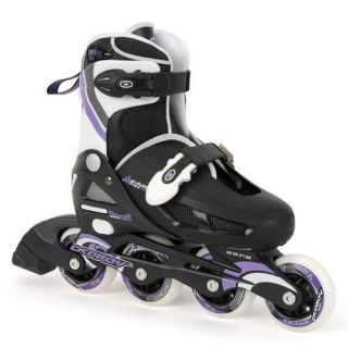 Osprey Girls Adjustable Black Purple in Line Roller Skates 1 2 3 4 33