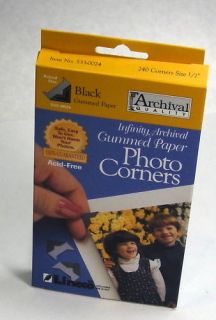 Lineco Black Gummed Archival Photo Album Corners