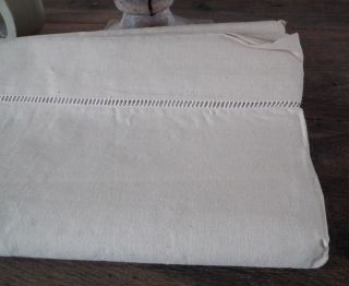 Antique French Unbleached Metis Linen Sheet