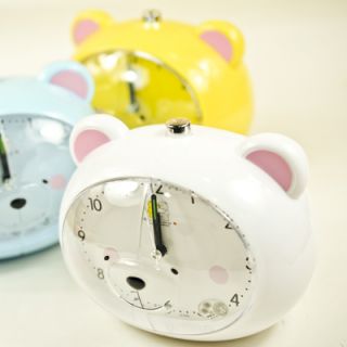 New Arrival Cute Bear Shape Light Plastic Alarm Clock 1pc