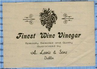 Finest Wine Vinegar Lewis Liquors Labels Vintage Genuine Original