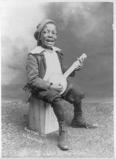 Little Black Boy Playing Banjo African American 4 x 6 Photo Copy