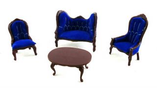 House 1 24 Victorian Living Room Furniture Set Suite Royal Blue