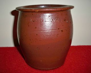 Antique 19th C Lock Haven PA Stoneware Oxblood Red Crock Excellent 6 3