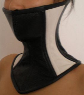 Real Leather Over Mouth Neck Corset Posture Collar XL