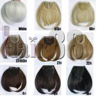 Side Long Synthetic Clip in Fringe Bangs Hair Extensions 