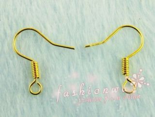 Lot 1000 Pcs Gold Plated Spring Loop Earrings Hooks 1