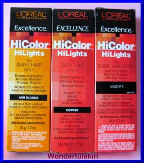 Loreal Excellence Hicolor Hilights for Dark Hair 1 2oz 34G Hi Color Hi