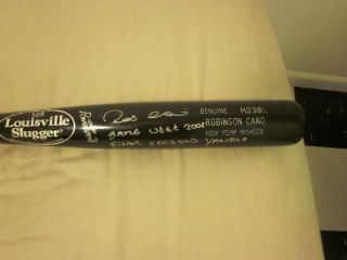 Cano New York Yankees Game Used Louisville Slugger Bat Auto LOA